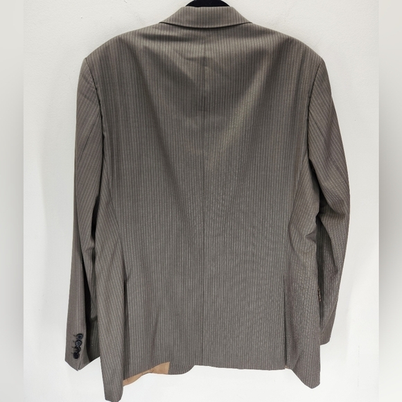 Hugo Boss Virgin Wool Blazer Mens 44L Light Brown Pinstripe Formal Workwear - Picture 2 of 13